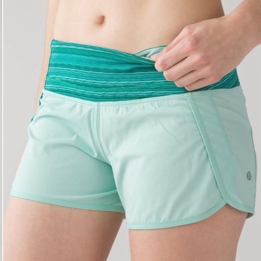 NWT Lululemon brand new Run Times Shorts in rare green color